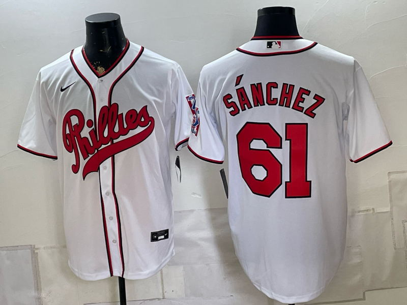 Men 2026 Philadelphia Phillies #61 Sanchez white Game Nike MLB Jersey 082200->philadelphia phillies->MLB Jersey